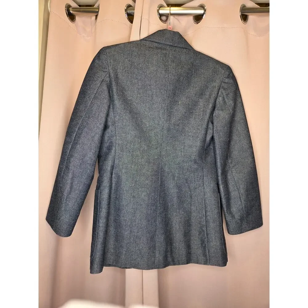 CHANEL Authentic Vintage Boutique Denim 2-Button Blazer Jacket- Size 8